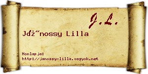 Jánossy Lilla névjegykártya