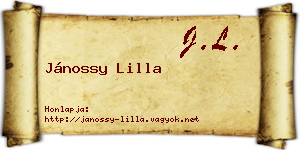Jánossy Lilla névjegykártya